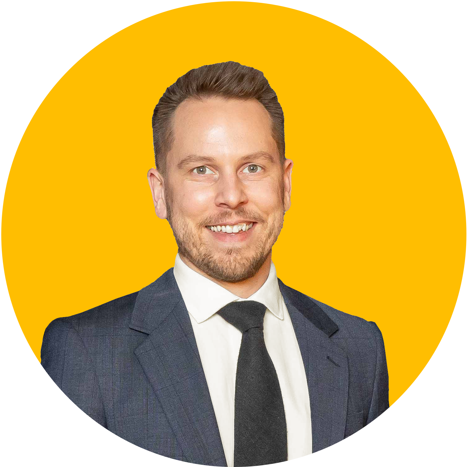 Luke McCormack Yellow Background Round